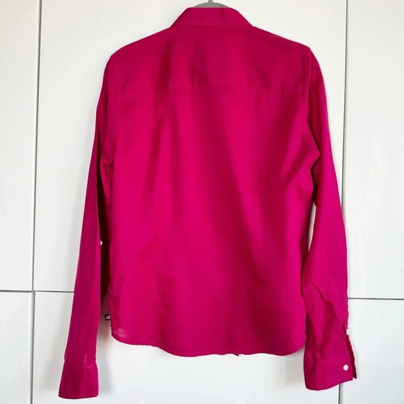 Ralph Lauren Polo Jeans Co Button Front Shirt Front Pockets Size Medium Hot Pink - Picture 7 of 9